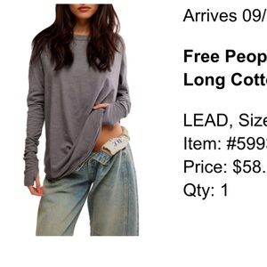 Free People Lead Gray Long Sleeve Top